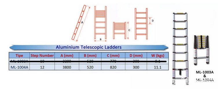 ALUMINIUM TELESCOPIC LADDER